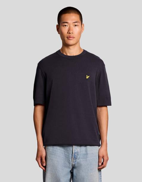 Lyle & Scott Mid knits relaxed short sleeve jumper in z271 dark navy - view 1