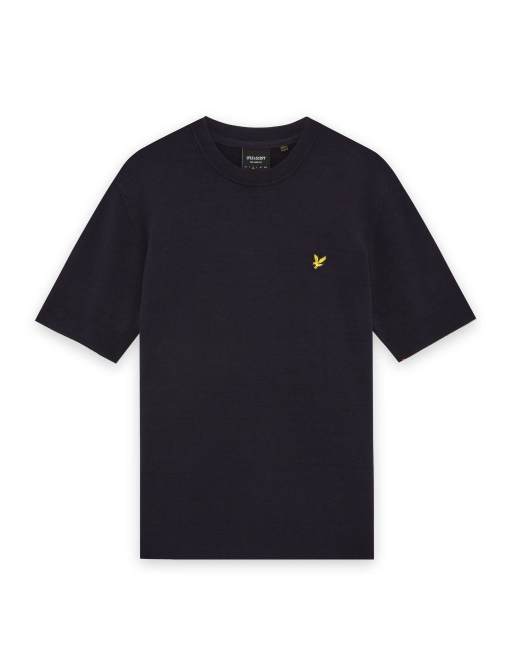 Lyle & Scott Mid knits relaxed short sleeve jumper in z271 dark navy, 5 of 6