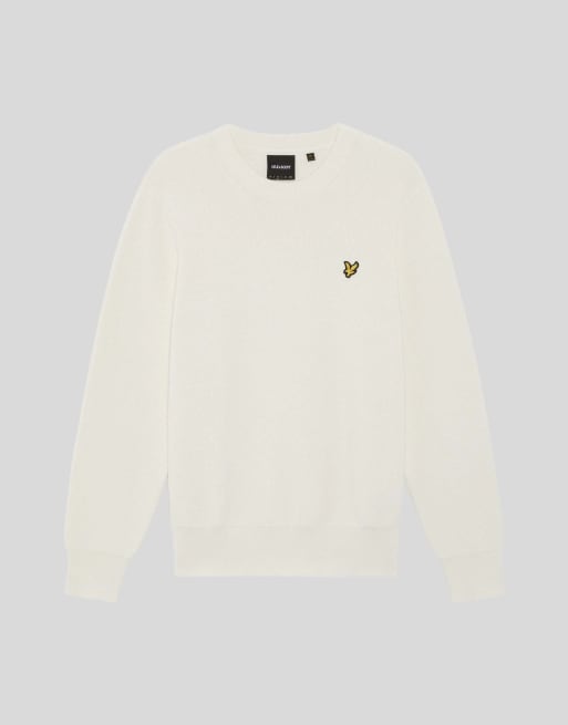 Lyle & Scott Mid knits relaxed uv reactive crew neck jumper in y745 white/ washed purple, 6 of 7