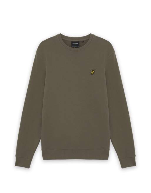 Lyle & Scott Mid-Layer-Sweatshirt mit Rundhalsausschnitt in x569 Khaki Ash, 5 von 6