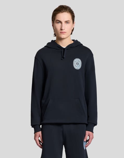 Lyle & Scott Mid layers borders label graphic hoodie in z271 dark navy - view 1