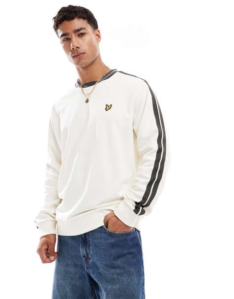 Lyle & Scott Mid layers contrast taped sweatshirt in x788 natural - view 1
