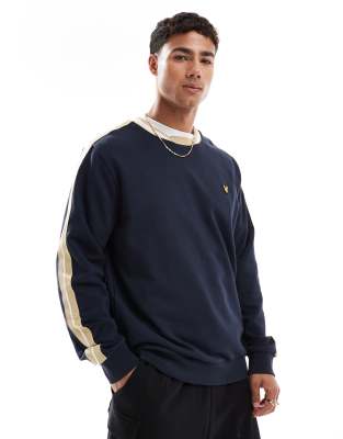 Lyle & Scott Mid layers contrast taped sweatshirt in z271 dark navy - view 1