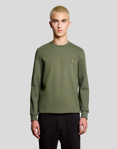 Lyle & Scott Mid layers crew neck fly fleece in x65 cactus green
