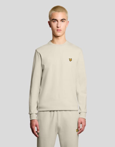 Lyle & Scott Mid layers crew neck fly fleece in y115 whitecap grey
