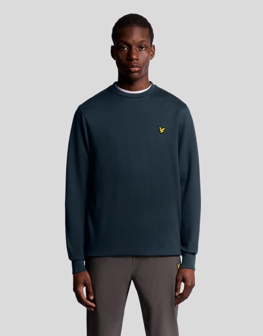 Lyle & Scott Mid layers crew neck fly fleece in z271 dark navy