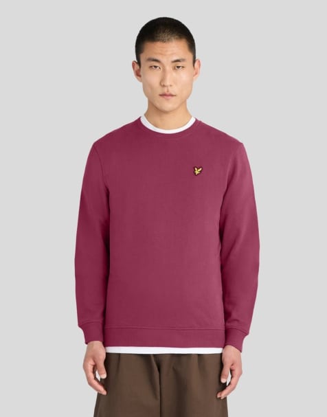 Lyle & Scott Mid layers crew neck sweatshirt in x237 rich burgundy - view 1