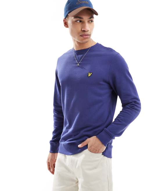 Lyle & Scott Mid layers crew neck sweatshirt in x568 deep indigo