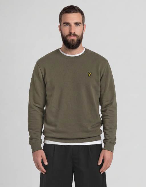 Lyle & Scott Mid layers crew neck sweatshirt in x569 khaki ash, 2 of 6