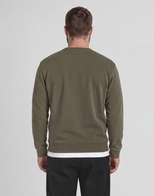 Lyle & Scott Mid layers crew neck sweatshirt in x569 khaki ash, 4 of 6