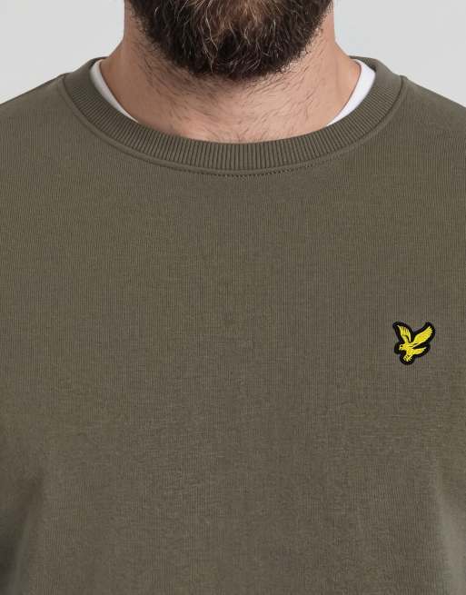 Lyle & Scott Mid layers crew neck sweatshirt in x569 khaki ash, 5 of 6