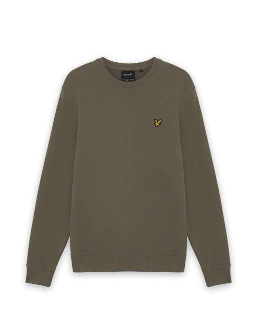 Lyle & Scott Mid layers crew neck sweatshirt in x569 khaki ash, 6 of 6