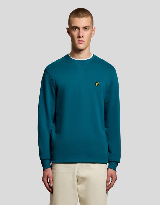 Lyle & Scott Mid layers crew neck sweatshirt in y134 lagoon, 2 of 6