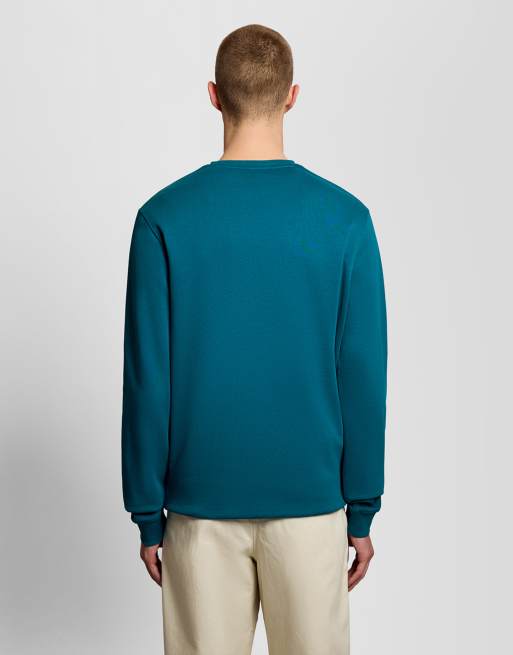 Lyle & Scott Mid layers crew neck sweatshirt in y134 lagoon, 5 of 6