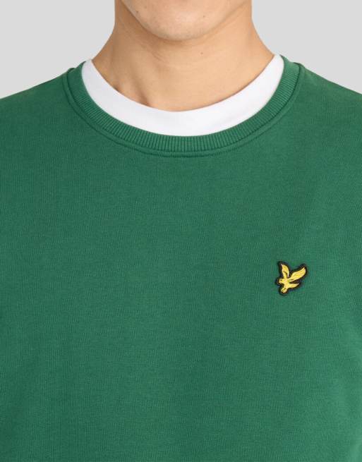 Lyle & Scott Mid layers crew neck sweatshirt in y295 clover green, 3 of 6