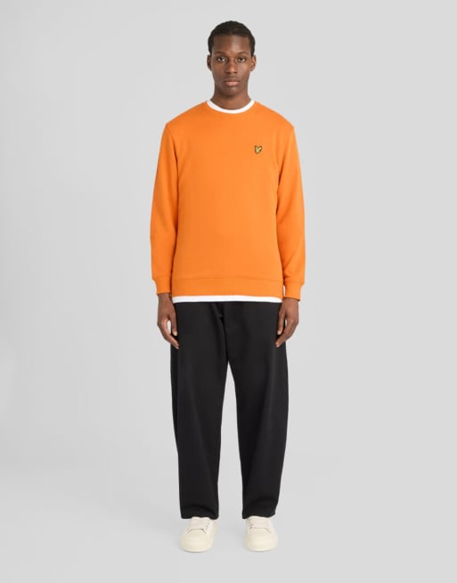 Lyle & Scott Mid layers crew neck sweatshirt in y296 broad orange, 2 of 6