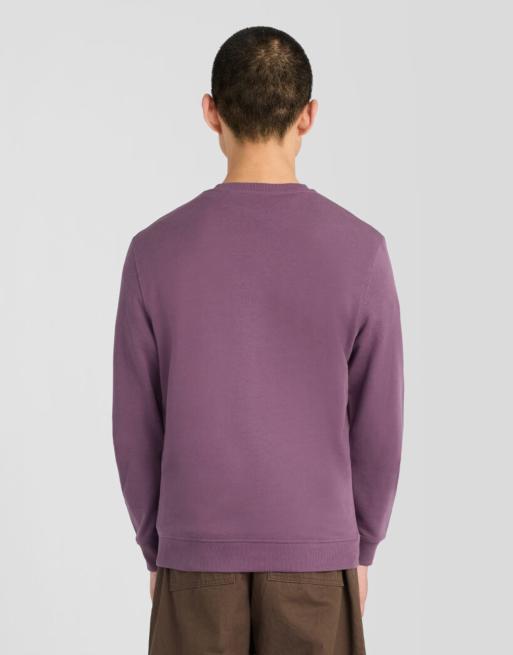 Lyle & Scott Mid layers crew neck sweatshirt in y320 noir plum, 4 of 6