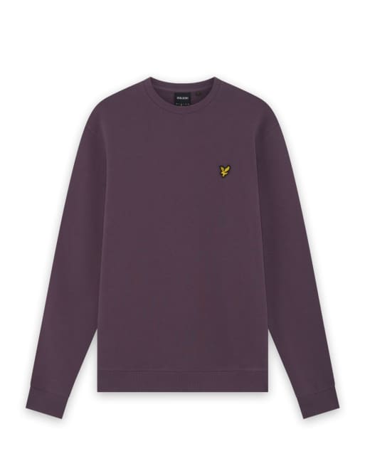 Lyle & Scott Mid layers crew neck sweatshirt in y320 noir plum, 5 of 6