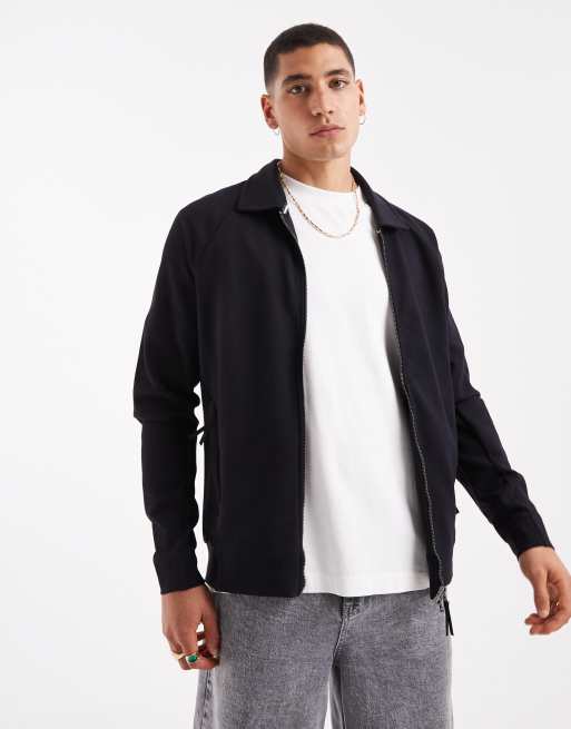 Lyle & Scott Mid layers diagonal interlock collared zip through in w835 lacquer
