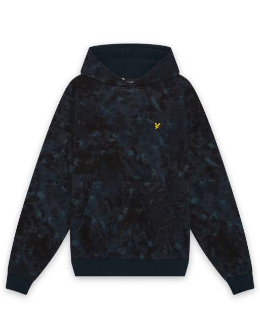 Lyle & Scott Mid layers digital animal print pullover hoodie in z271 dark navy, 5 of 6