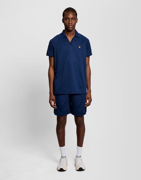 Lyle & Scott Mid layers embossed football short in x856 navy peony - view 1