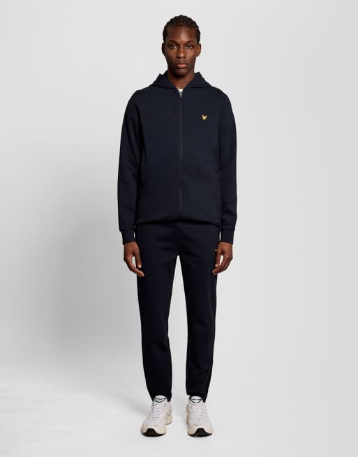Lyle & Scott Mid layers fly fleece full-zip hoodie in z271 dark navy, 2 of 7