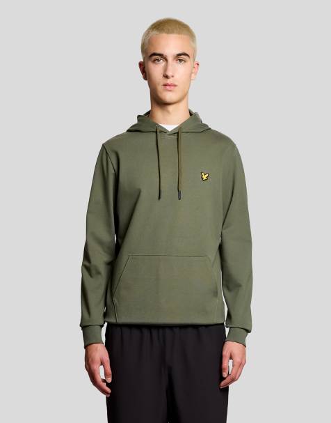 Lyle & Scott Mid layers fly fleece hoodie in x65 cactus green - view 1