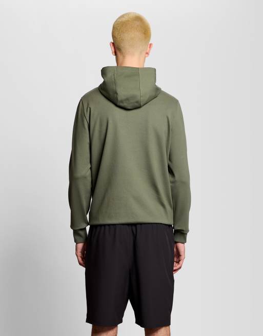 Lyle & Scott Mid layers fly fleece hoodie in x65 cactus green, 4 of 7