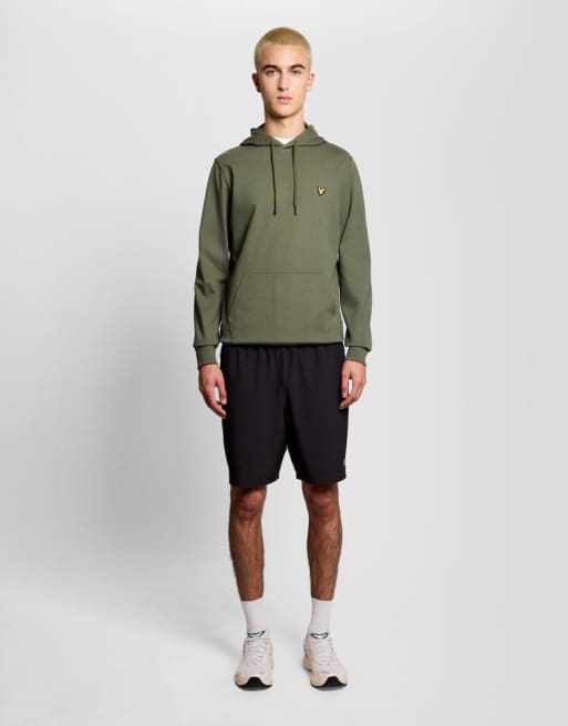 Lyle & Scott Mid layers fly fleece hoodie in x65 cactus green, 7 of 7