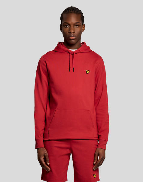 Lyle & Scott Mid layers fly fleece hoodie in y112 garnet - view 1