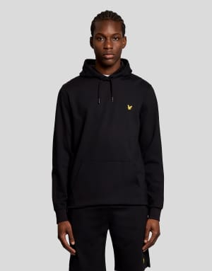 Lyle & Scott Mid layers fly fleece hoodie in z865 jet black