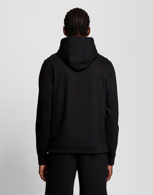 Lyle & Scott Mid layers fly fleece hoodie in z865 jet black, 4 of 7