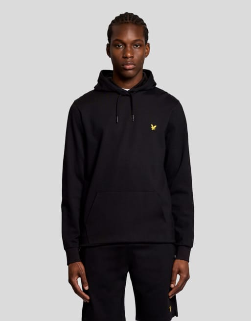 Lyle & Scott Mid layers fly fleece hoodie in z865 jet black, 7 of 7