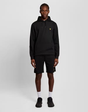 Lyle & Scott Mid layers fly fleece shorts in z865 jet black