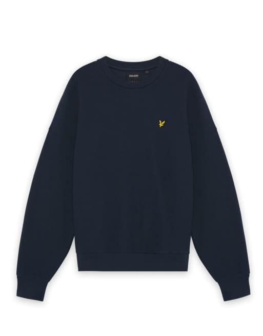 Lyle & Scott Mid layers geo rib crewneck sweatshirt in z271 dark navy, 5 of 6