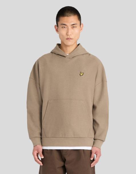 Lyle & Scott Mid layers geo rib hoodie in x569 khaki ash - view 1