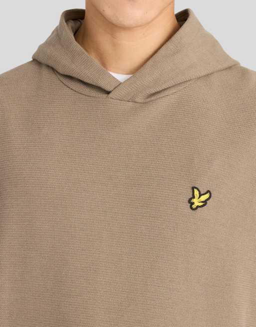 Lyle & Scott Mid layers geo rib hoodie in x569 khaki ash, 3 of 6
