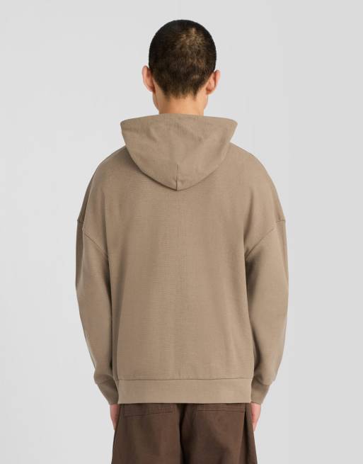 Lyle & Scott Mid layers geo rib hoodie in x569 khaki ash, 4 of 6
