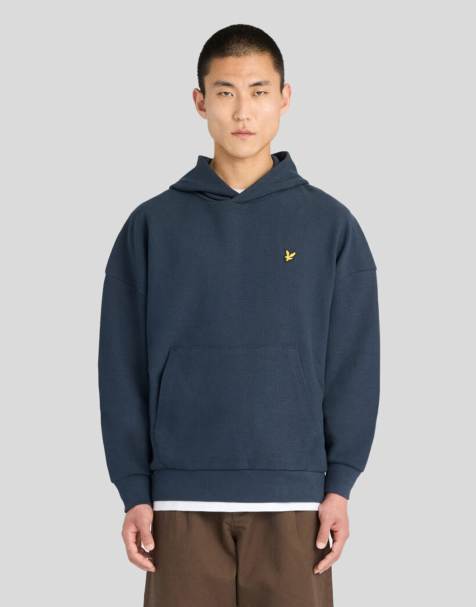 Lyle & Scott Mid layers geo rib hoodie in z271 dark navy - view 1
