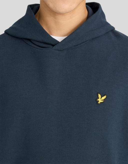 Lyle & Scott Mid layers geo rib hoodie in z271 dark navy, 3 of 6