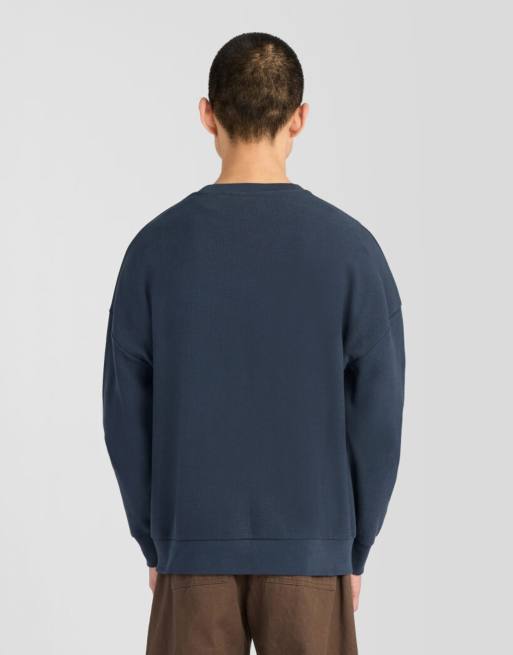 Lyle & Scott Mid layers geo rib Sweatshirt mit Rundhalsausschnitt in Marineblau, 4 von 6