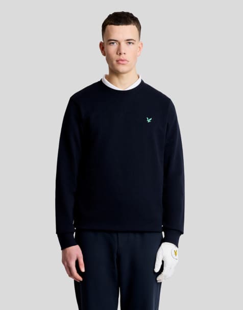 Lyle & Scott Mid layers golf crewneck sweatshirt in z271 dark navy - view 1