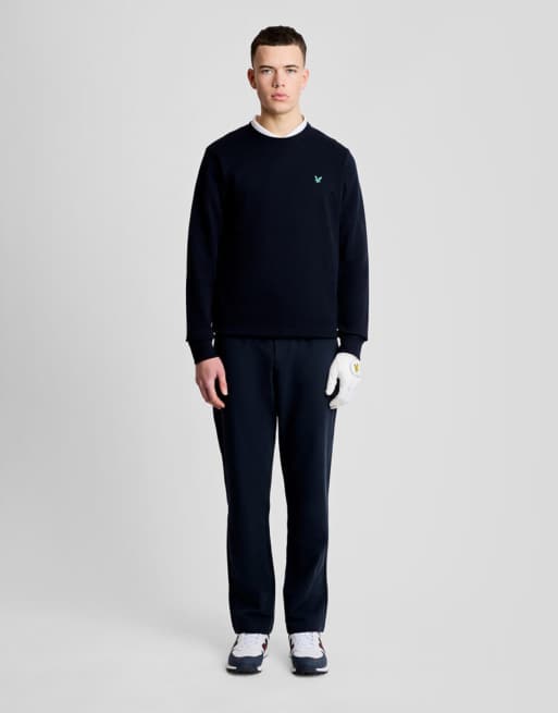 Lyle & Scott Mid layers golf crewneck sweatshirt in z271 dark navy, 2 of 5