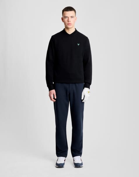 Lyle & Scott Mid layers golf crewneck sweatshirt in z865 jet black - view 1
