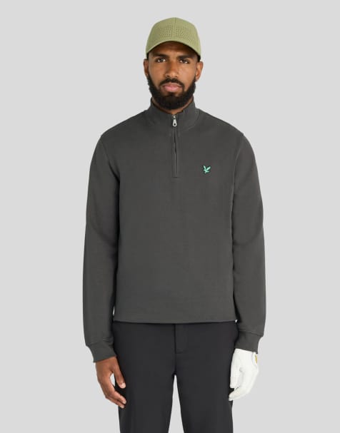 Lyle & Scott Mid layers golf quarter zip midlayer in w635 gunmetal - view 1