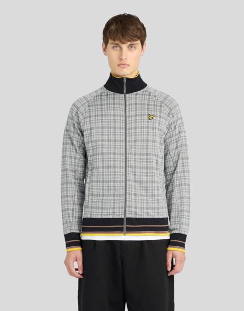 Lyle & Scott Mid layers hawick check track jacket in mid grey marl - view 1