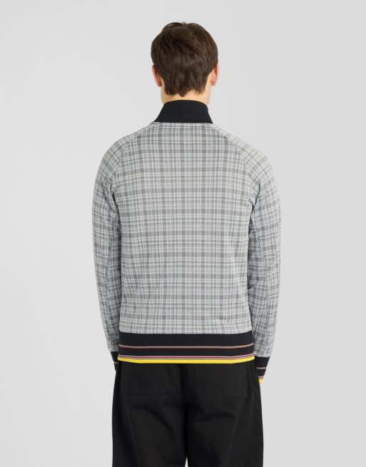 Lyle & Scott Mid layers hawick check track jacket in mid grey marl, 3 of 6