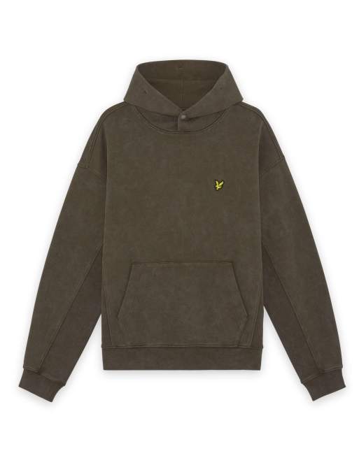 Lyle & Scott Mid layers heavy laundered hoodie in y118 soft black, 3 of 4