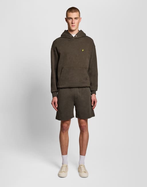 Lyle & Scott Mid layers heavy laundered hoodie in y118 soft black, 4 of 4