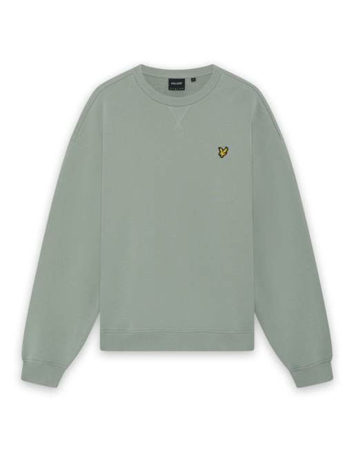Lyle & Scott Mid layers heavyweight loopback crewneck sweatshirt in light green, 5 of 6